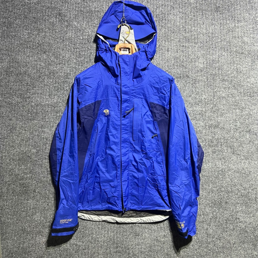 Mountain Hardwear Rain Jacket Mens Medium Blue GORETEX Paclite Shell Hooded